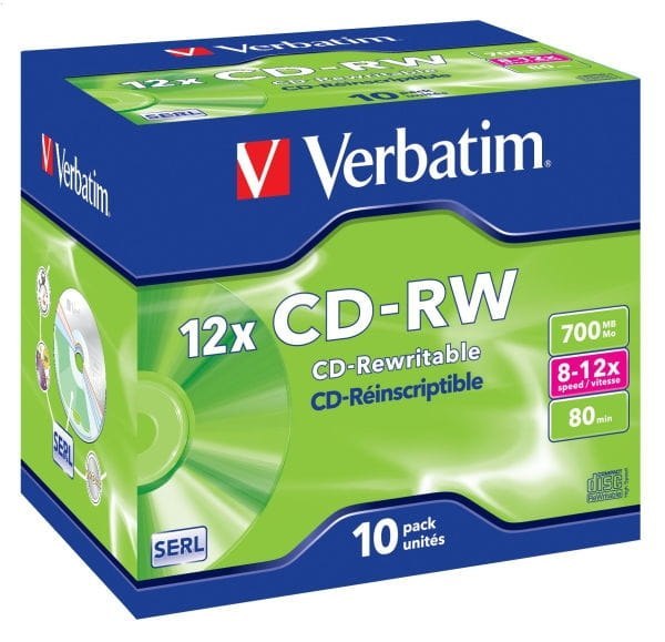 CD-RW 700 MB VERBATIM 8-12X CASE VERBATIM